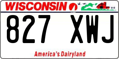 WI license plate 827XWJ
