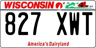 WI license plate 827XWT