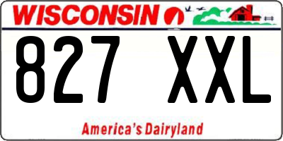 WI license plate 827XXL