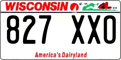 WI license plate 827XXO