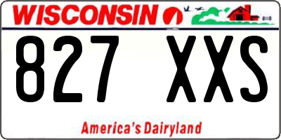 WI license plate 827XXS