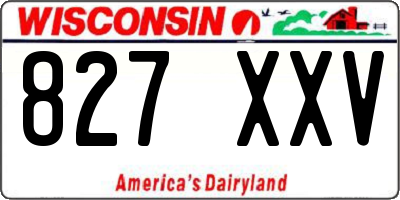 WI license plate 827XXV
