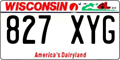 WI license plate 827XYG