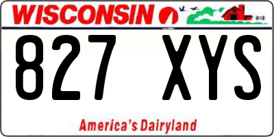 WI license plate 827XYS