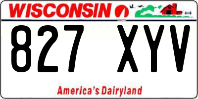 WI license plate 827XYV
