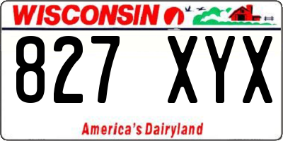 WI license plate 827XYX