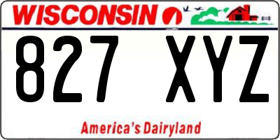 WI license plate 827XYZ