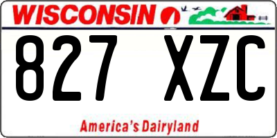 WI license plate 827XZC