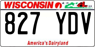 WI license plate 827YDV