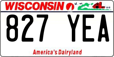 WI license plate 827YEA