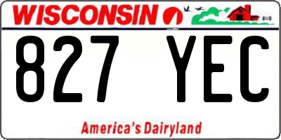 WI license plate 827YEC