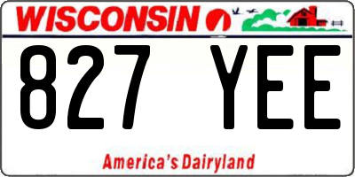 WI license plate 827YEE