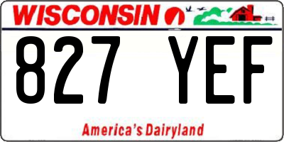 WI license plate 827YEF