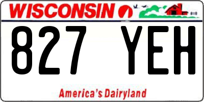 WI license plate 827YEH