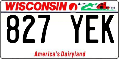 WI license plate 827YEK