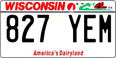 WI license plate 827YEM