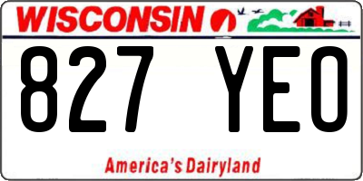 WI license plate 827YEO