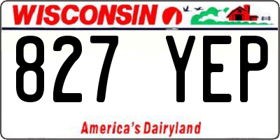 WI license plate 827YEP