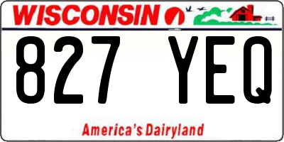 WI license plate 827YEQ