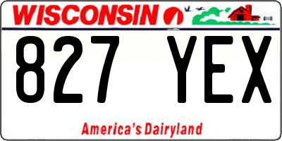 WI license plate 827YEX