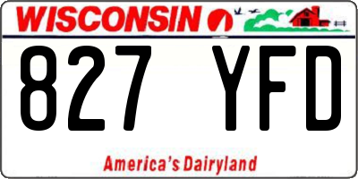 WI license plate 827YFD