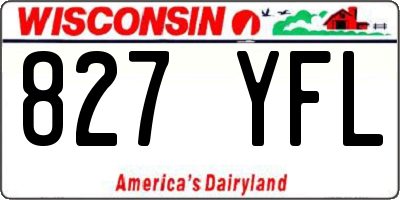 WI license plate 827YFL