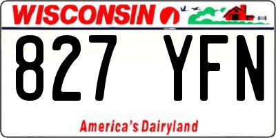WI license plate 827YFN