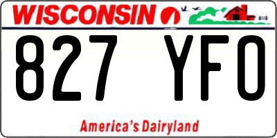 WI license plate 827YFO