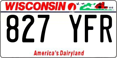 WI license plate 827YFR