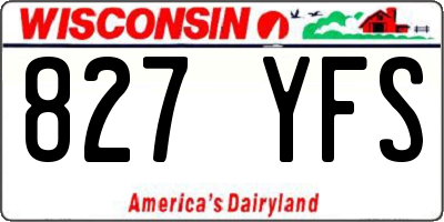 WI license plate 827YFS