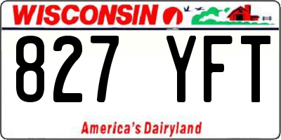 WI license plate 827YFT