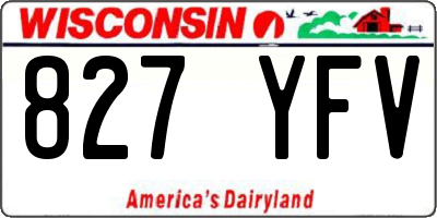 WI license plate 827YFV