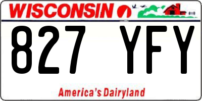 WI license plate 827YFY