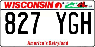 WI license plate 827YGH
