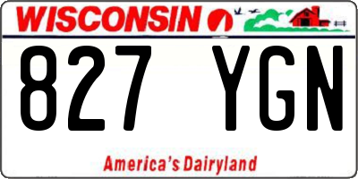 WI license plate 827YGN