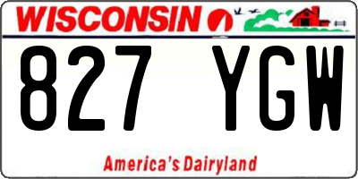 WI license plate 827YGW