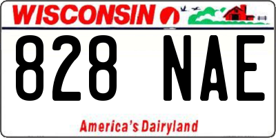 WI license plate 828NAE