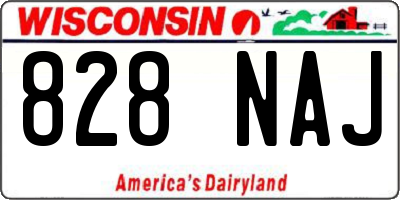 WI license plate 828NAJ
