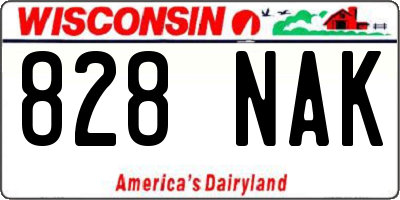 WI license plate 828NAK