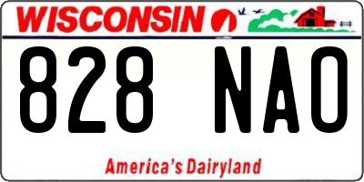 WI license plate 828NAO