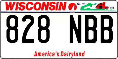 WI license plate 828NBB