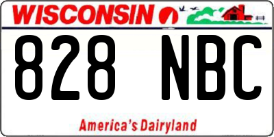 WI license plate 828NBC
