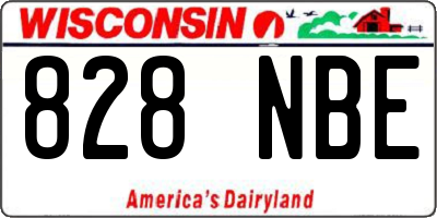 WI license plate 828NBE