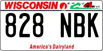 WI license plate 828NBK