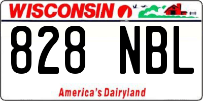 WI license plate 828NBL