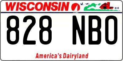WI license plate 828NBO