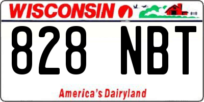 WI license plate 828NBT