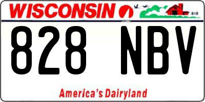 WI license plate 828NBV