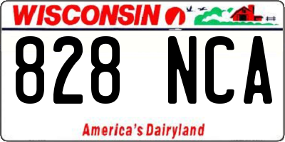 WI license plate 828NCA