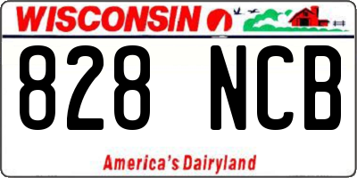 WI license plate 828NCB